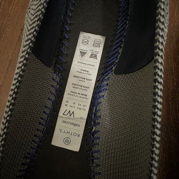 ROTHY'S The Point Birdseye Knit Slip-On Ballet Flats in Cloud Grey - Picture 9 of 10